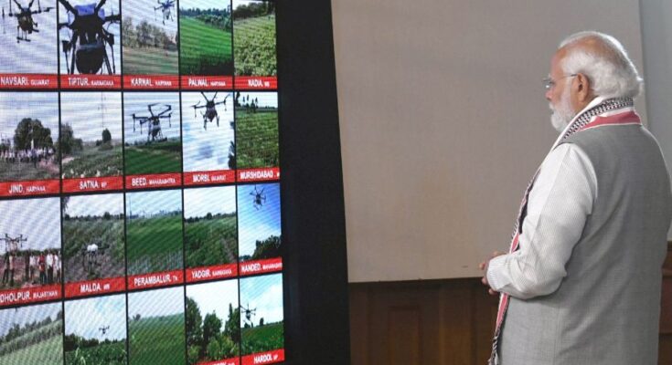 PM launches 100 Kisan Drones, promises constant support to startups
