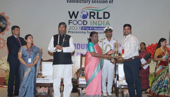 President of India recognises biofortified pearl millet startup AgroZee at World Food India