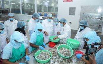 Sagar Parikrama Yatra: Parshottam Rupala visits shrimp food processing unit at Godavari Mega Aqua Food Park